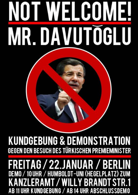 Not welcome Mr. Davutoğlu!